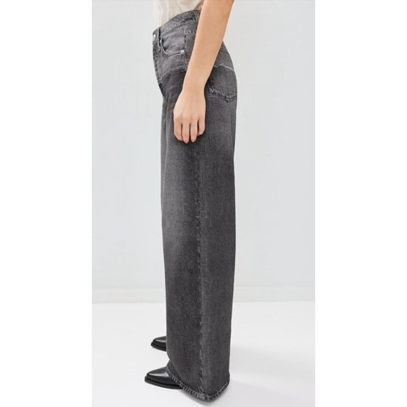 NEW Rag & Bone Charlize Miramar Fleece Terry High-Rise Wide-Leg Sweatpant Jeans - Picture 2 of 14